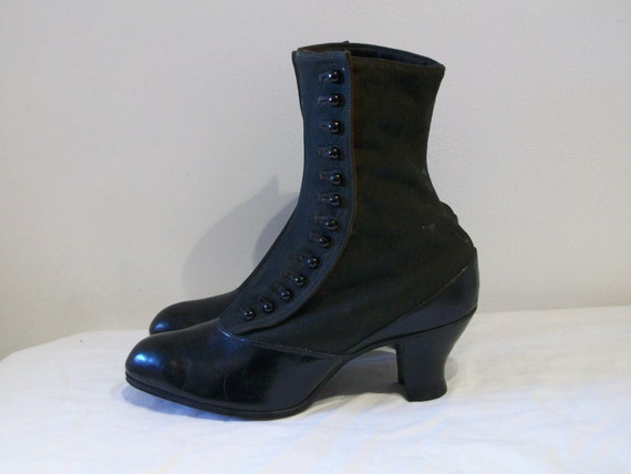 victorian style boots with buttons