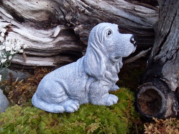 concrete basset hound statues