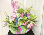 Ready To Ship! Raz Easter Bunny Arrangement, Rabbit Centerpiece, Rabbit Table Decoration, Spring Table Decor, Easter Basket, Housewares Ready To Ship! Raz Easter Bunny Arrangement, Rabbit Centerpiece, Rabbit Table Decoration, Spring Table Decor, Easter Basket, Housewares