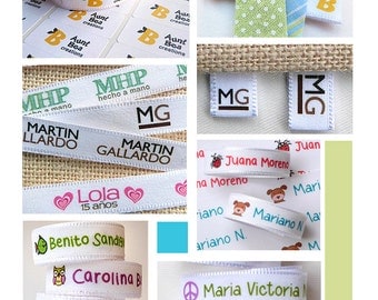 Custom Clothing Labels + stickers FREE ! 3 YARDS + 60 stickers Custom Fabric Label Tag, June 15% OFF