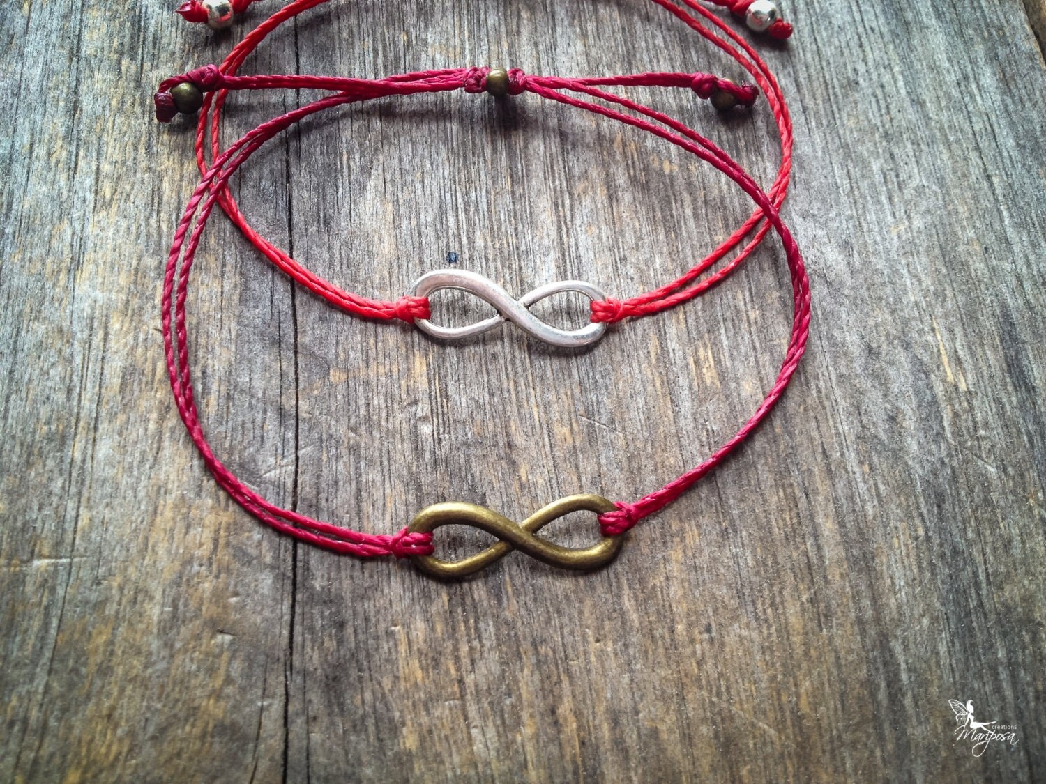 Red string bracelet Infinity yoga meditation crimson thread