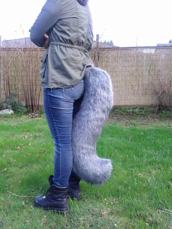 Wide Fluffy Cat Costume Tail with or without by ShagpokeStudios