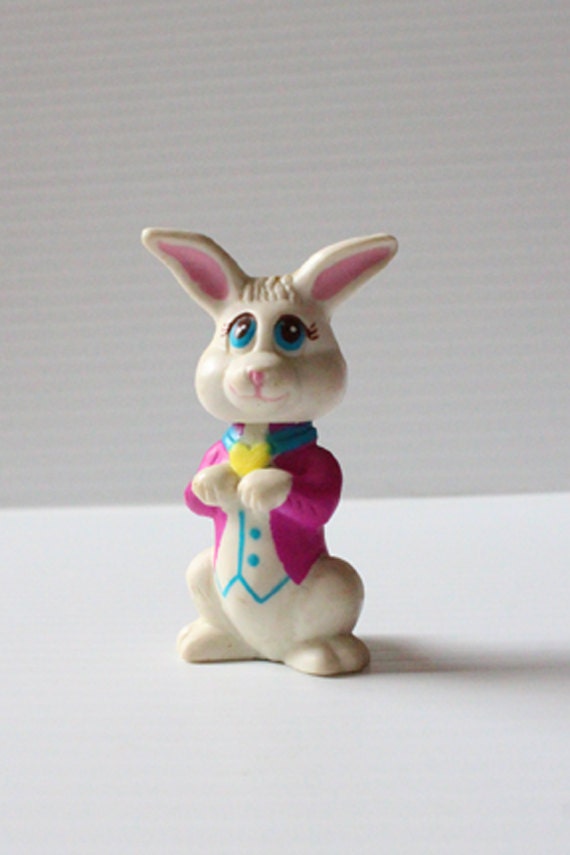 EASTER BUNNY PVC 1995 Vintage Bobble Head Figure by TheJellyJar