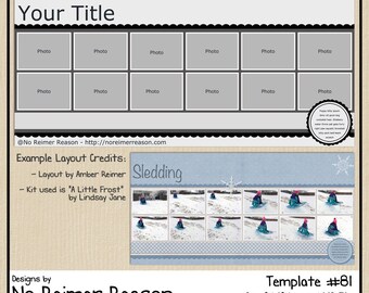 scrapbook 12x12 template digital layout scrapbooking
