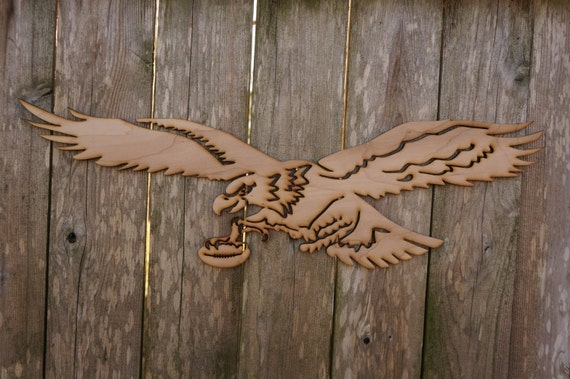 Vintage Retro Philadelphia Eagles logo wood cut by ArrayOfDelight