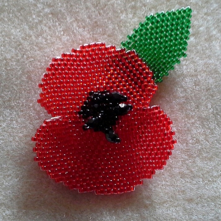 Beaded Poppy Tutorial