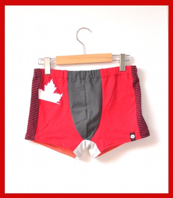 SMALL Upcycled handmade cotton boxer briefs/underwear for men.