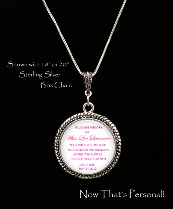 Items similar to MEMORIAL CHARM NECKLACE in memory of remembering a