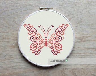 cross stitch pattern butterfly, modern cross stitch, PDF, ** instant download**