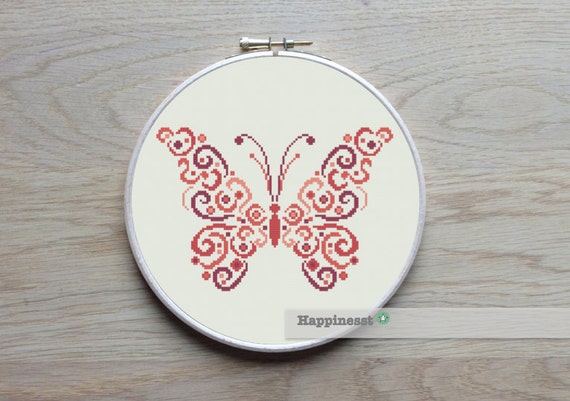 cross stitch pattern butterfly, modern cross stitch, PDF,  ** instant download**