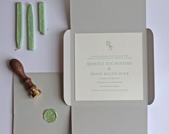 Wax Seal Letterpress Wedding Invitation Sample