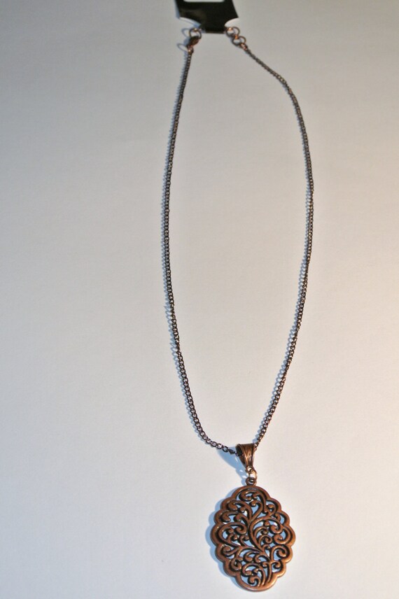 Items similar to Long Copper Necklace on Etsy