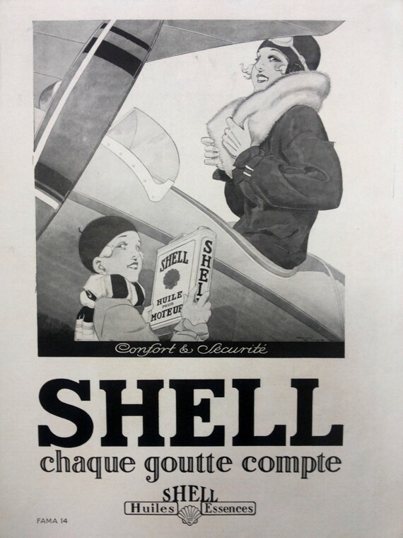 Shell Motor Oil Vintage Advertising Old Magazine Poster A3