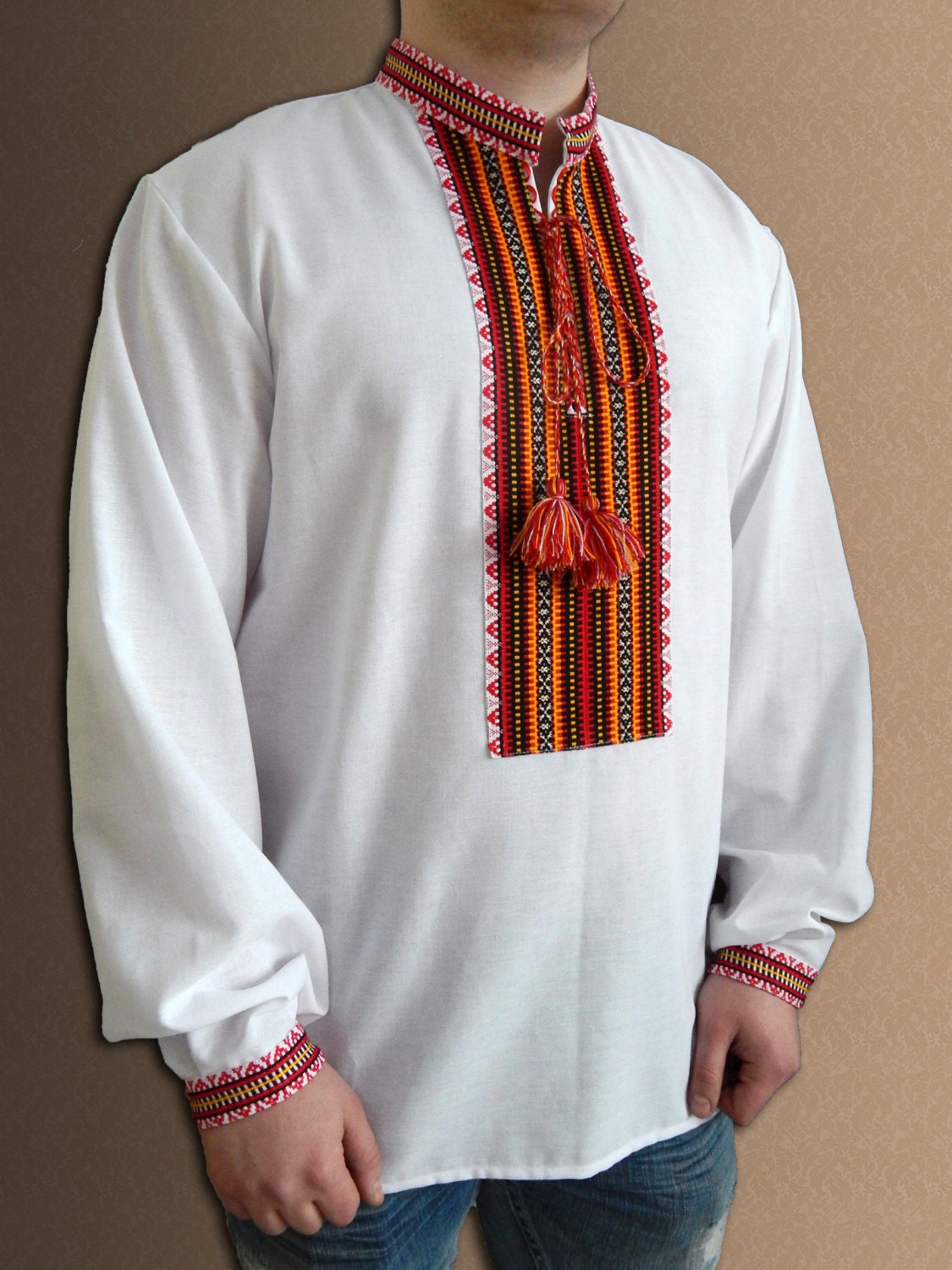 Ukrainian shirt embroidered shirt for men cotton or linen