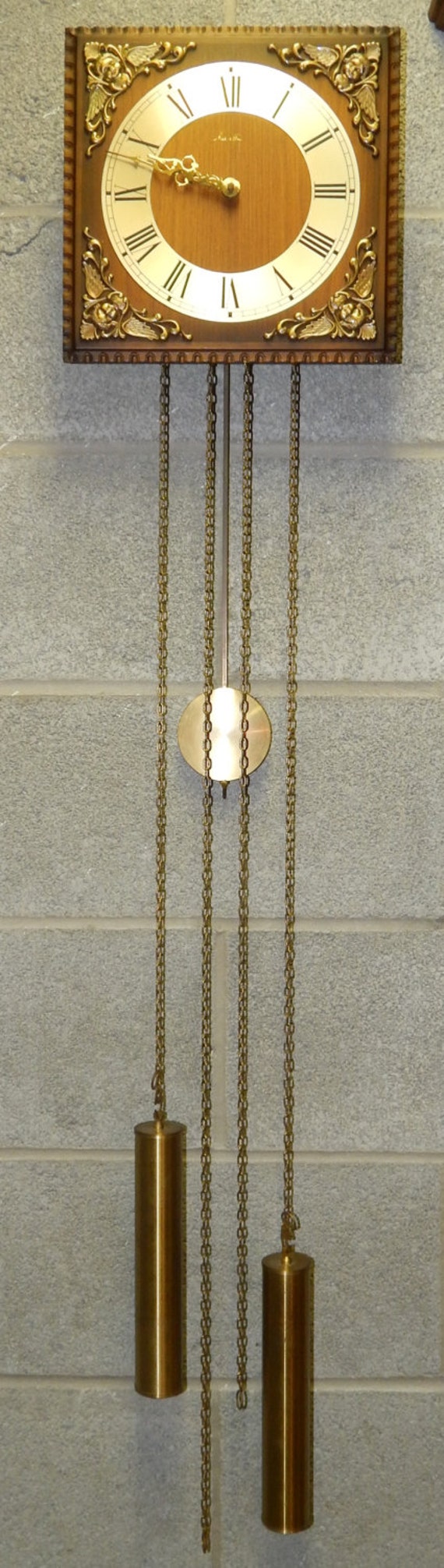 46 Beautiful Antique Mauthe Weighted Wall ClockExcellent