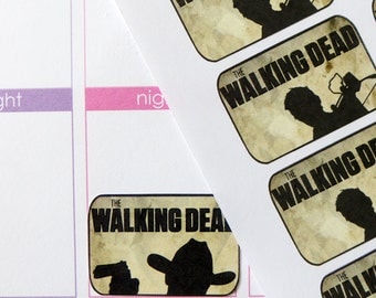 18 "The Walking Dead" Half Box Stickers for Erin Condren Planner, Filofax, Plum Paper