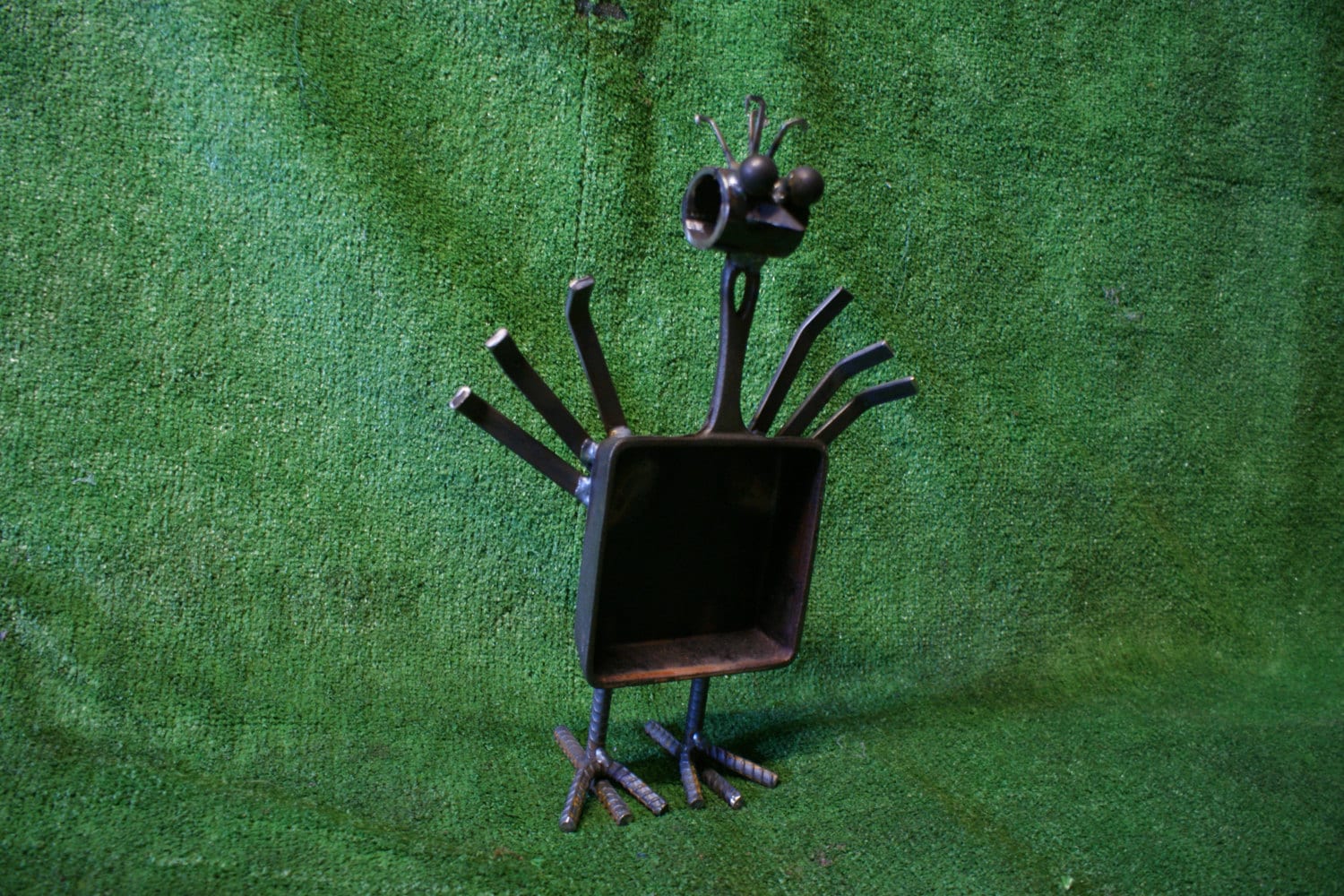 Recycled Metal Chicken. Chicken. Cast Iron. Decor. Home.