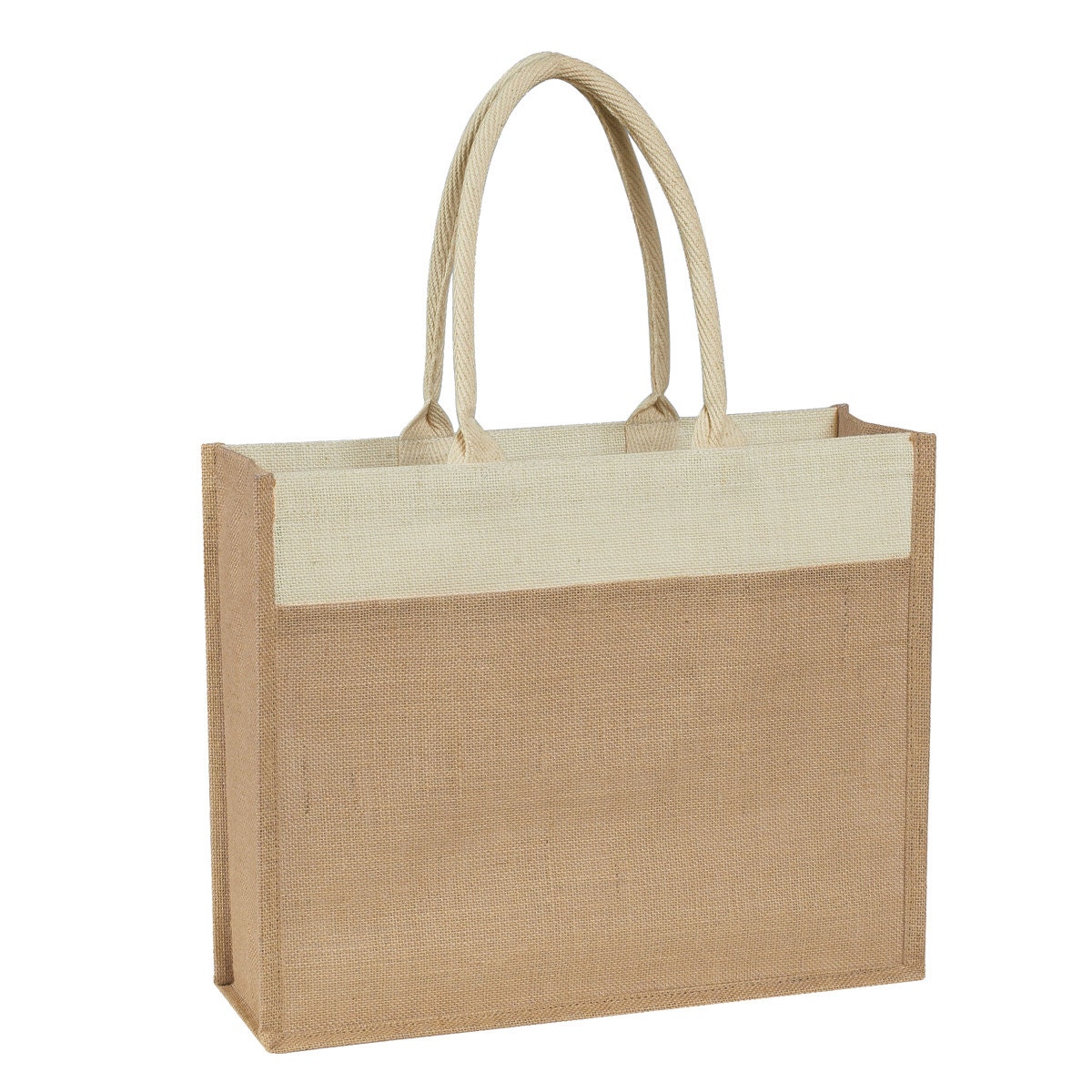 100 Natural Jute Tote Bags Pure Natural Jute by INeedPromotionals