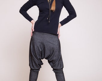 Women harem pants, Drop-crotch pants, women trousers, black jeans pants, chic pants sizes : XS / S / M / L / Xl