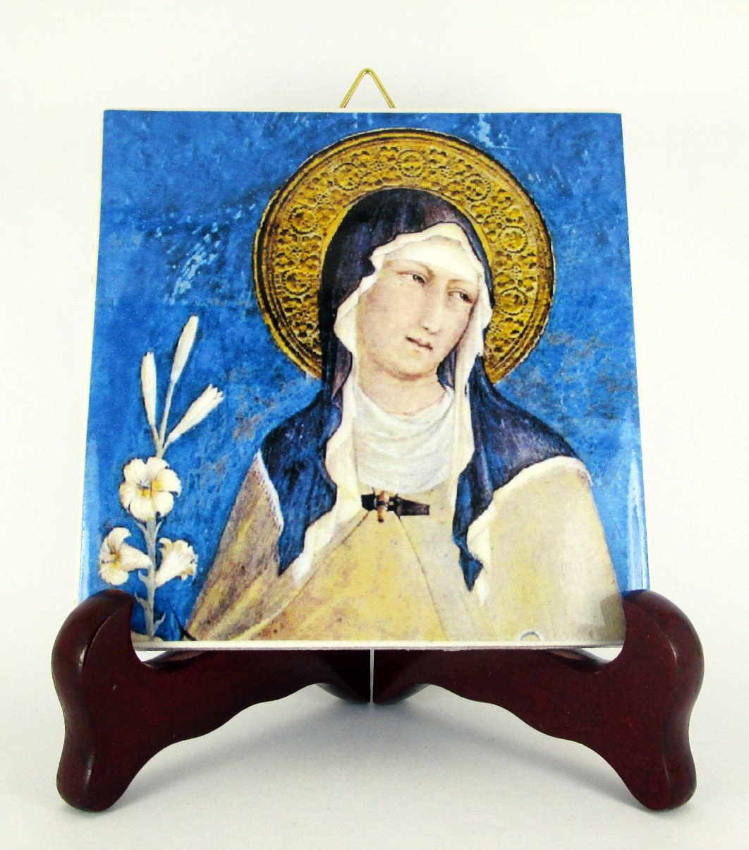 Catholic Wall Art Saint Clare Of Assisi Handmade Gift From