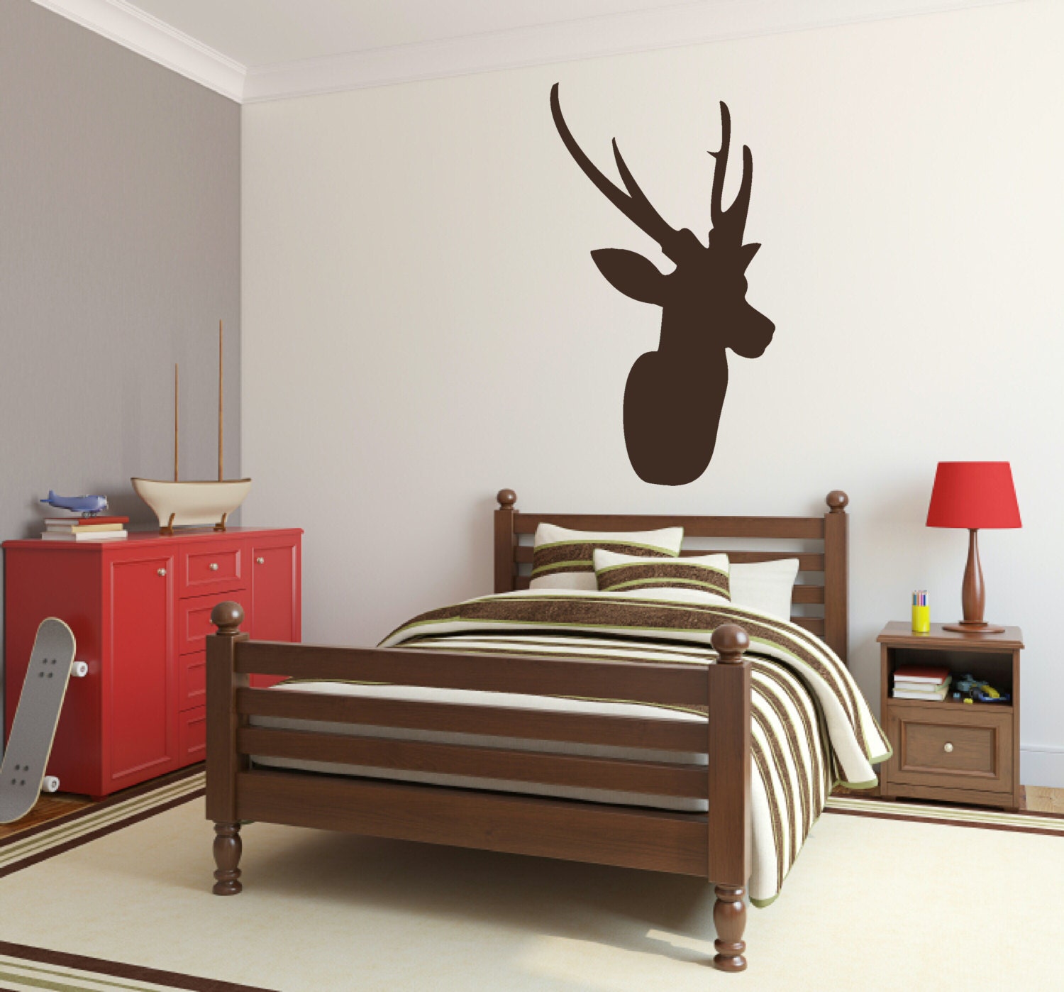 Deer Head Decal Deer Wall Decal Hunting Wall Decal Deer Head