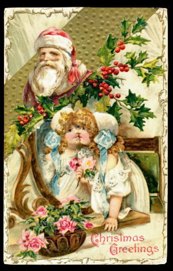 Santa Claus with Children Winsch 1910 Postcard