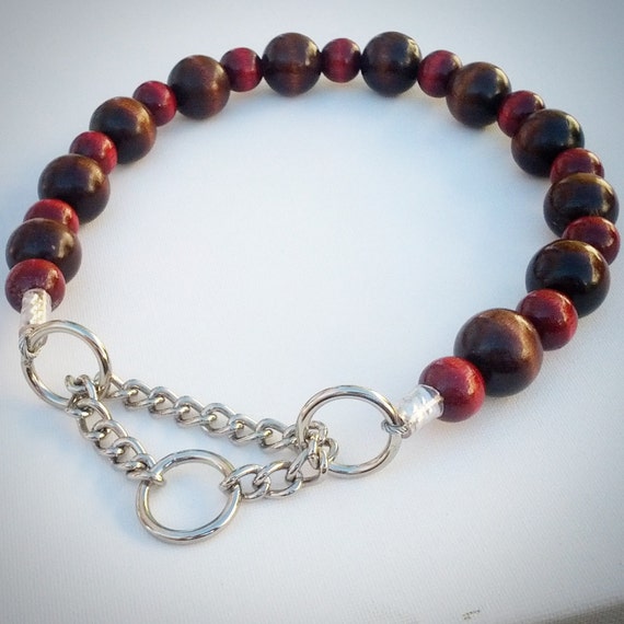 Walnut and Dark Cherry Dog Collar Buckle Collars Martingale