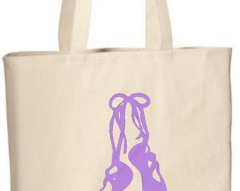 Tote Bag, Dance Tote Bag, Ballerina Bag, Party Favors, Birthday Party Gift, BFF Gift, Beach Bag, Carry All Bag, Travel Bag, Custom Tote Bags