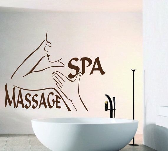 Spa Massage Words Wall Decals Girl Woman Relax Vinyl By Cozydecal