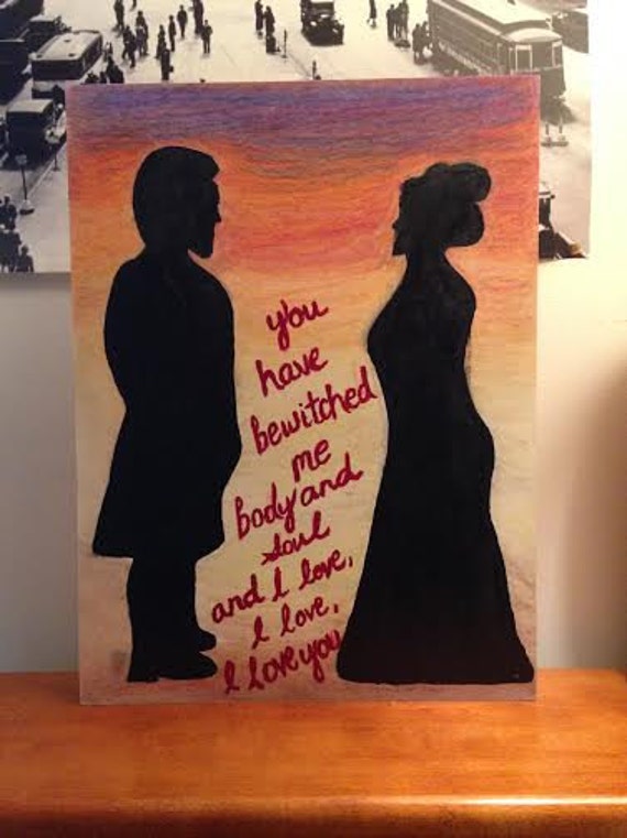 You have bewitched me body and soul; wood canvas oil pastel painting