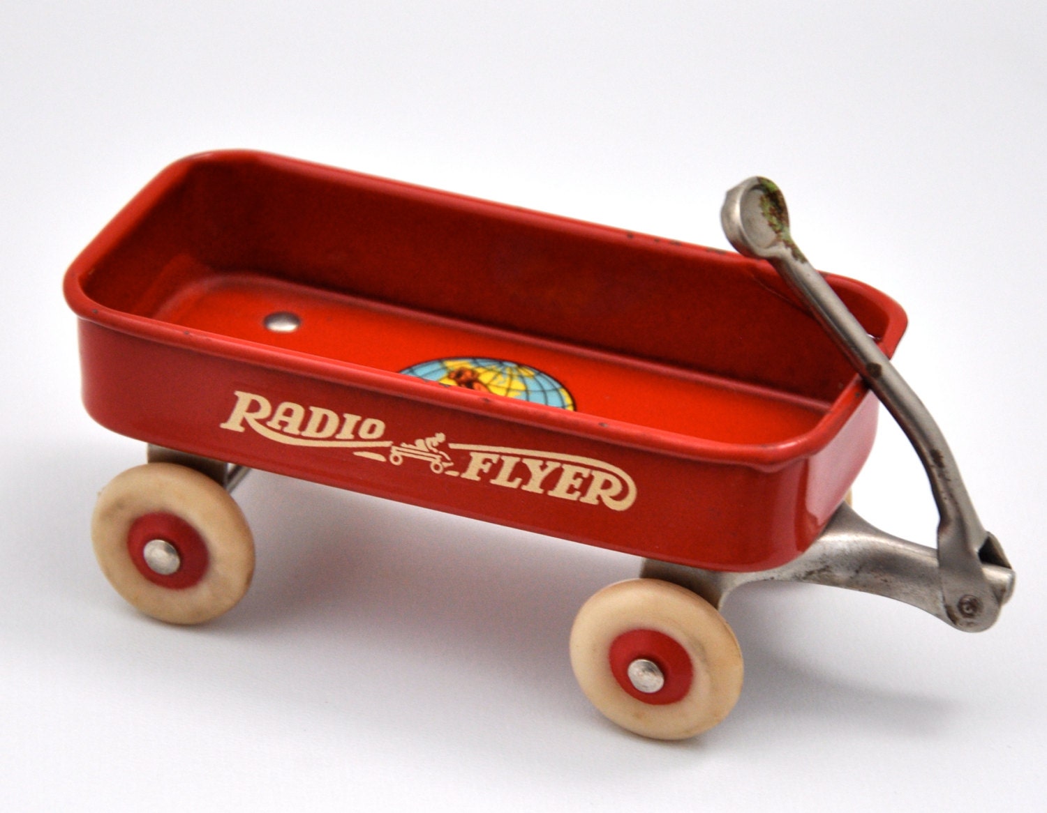 Rare Red Miniature Radio Flyer Steel Advertising Wagon 1950s