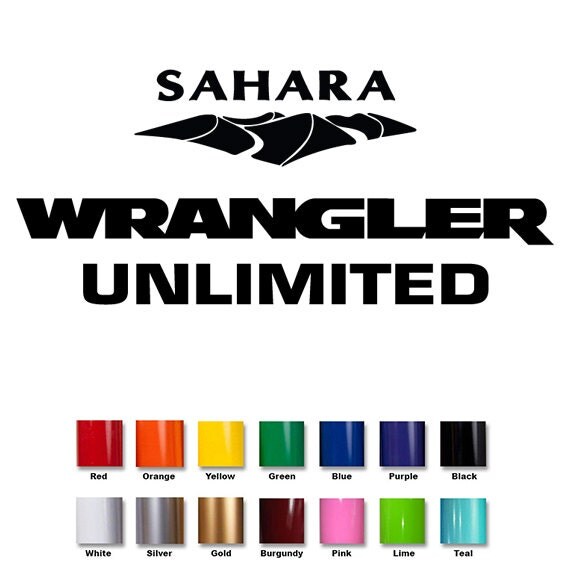 Jeep Decal F17 Jeep Wrangler SAHARA Refresh Vinyl by PSDDecals