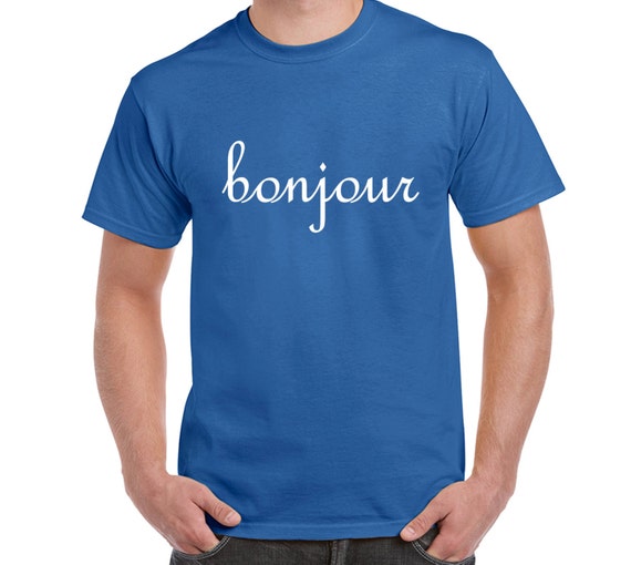 Items similar to Bonjour T Shirt, Tee, Bonjour, Bonsoir, Bonne Nuit ...