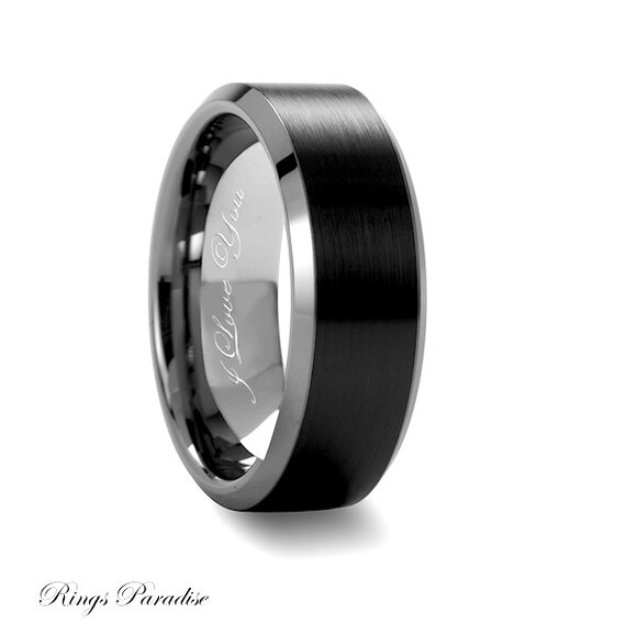 Black Tungsten Carbide Band 8mm, Engagement Rings, Tungsten ...