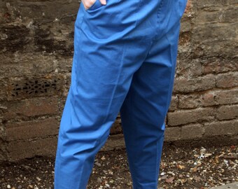 blue cigarette pants