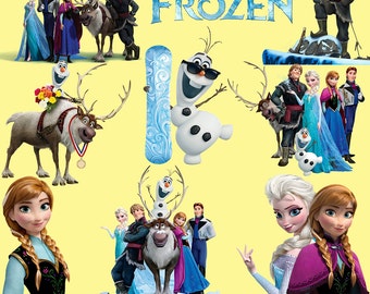 Frozen Clipart Party Digital Clipart Olaf Elsa Anna Clip Art Scrapbooking Invitations Printable Digital Graphic INSTANT DOWNLOAD 300 dpi