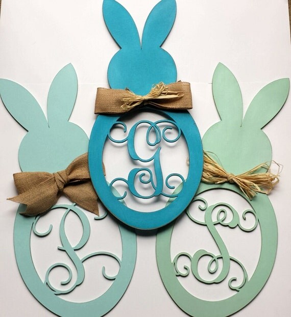 Download Wood Bunny Door Hanger Monogram Bunny Door HangerMonogrammed