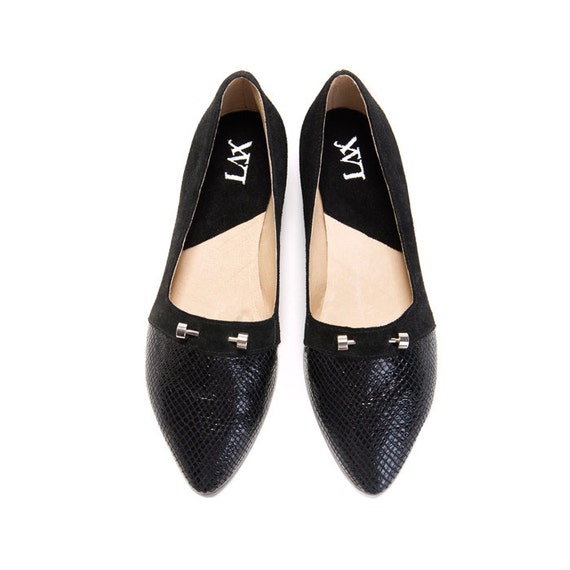 Items similar to Flat Women's Loafers featured Metallic stud, PIERCED ...