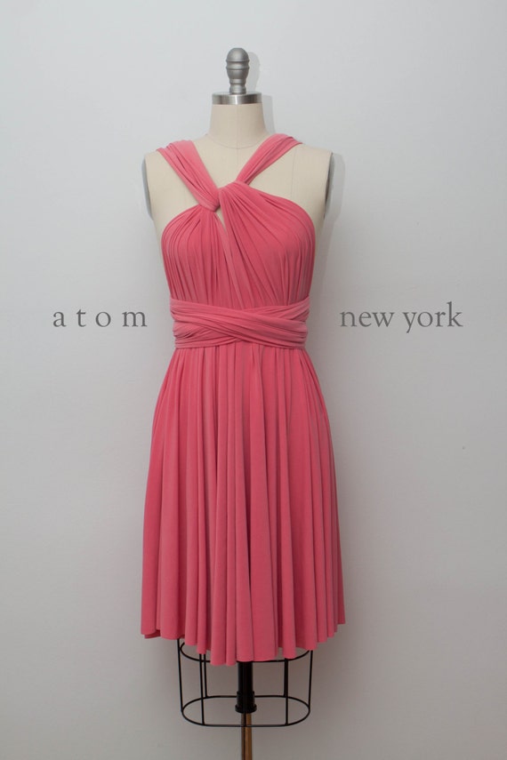 Coral SHORT Infinity Dress Convertible Formal by AtomAttire