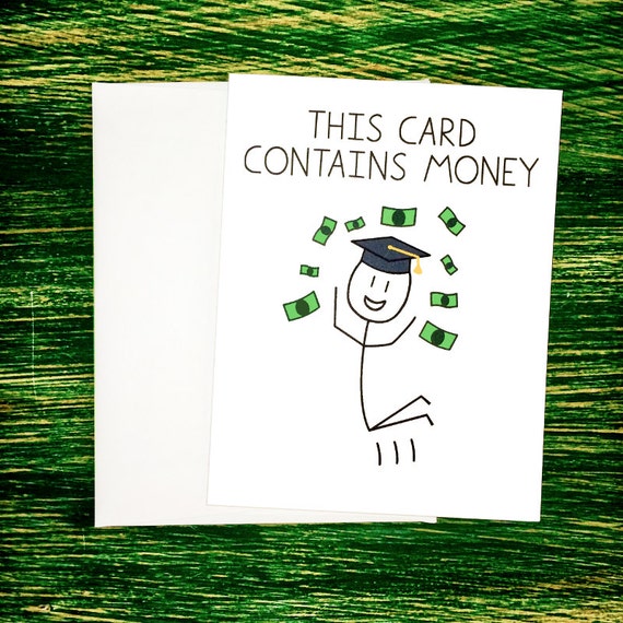 funny high school graduation card money holder college