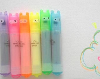 Kawaii Multicoloured Small Ninja Bright felt pens Highlighters pack Christmas Stocking Stuffer Kids Teens Gifts