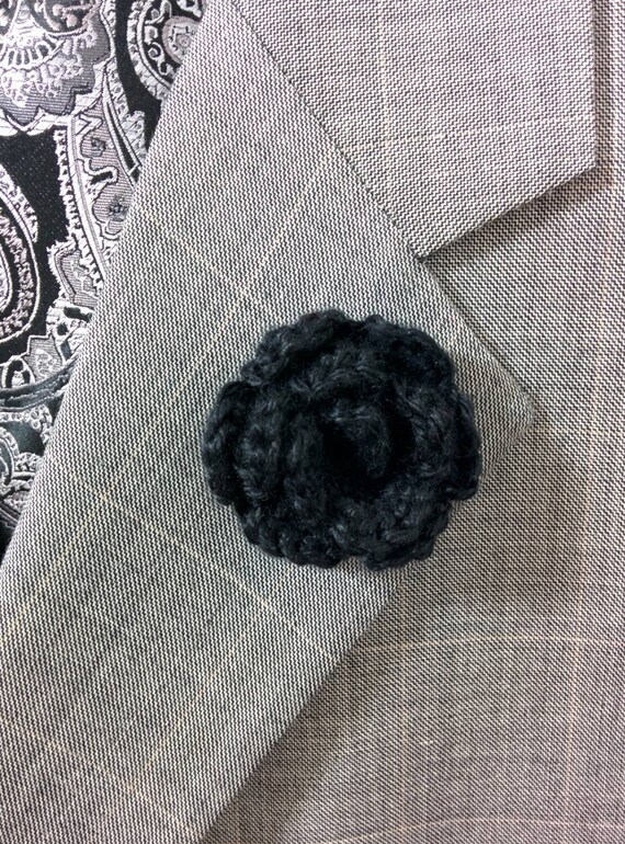 Silk Bamboo Crochet Lapel Flower in color by HandcraftedWithAmor