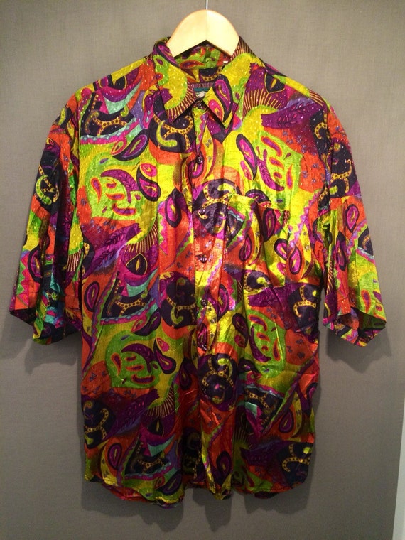 Vintage Mens Button Down Aloha Hawaiian Shirt by BobbyJaysThreads