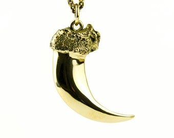 Bear Claw Necklace Jewelry Bronze Talon Pendant with Handmade Chain Gothic Steampunk Jewelry - FPE010