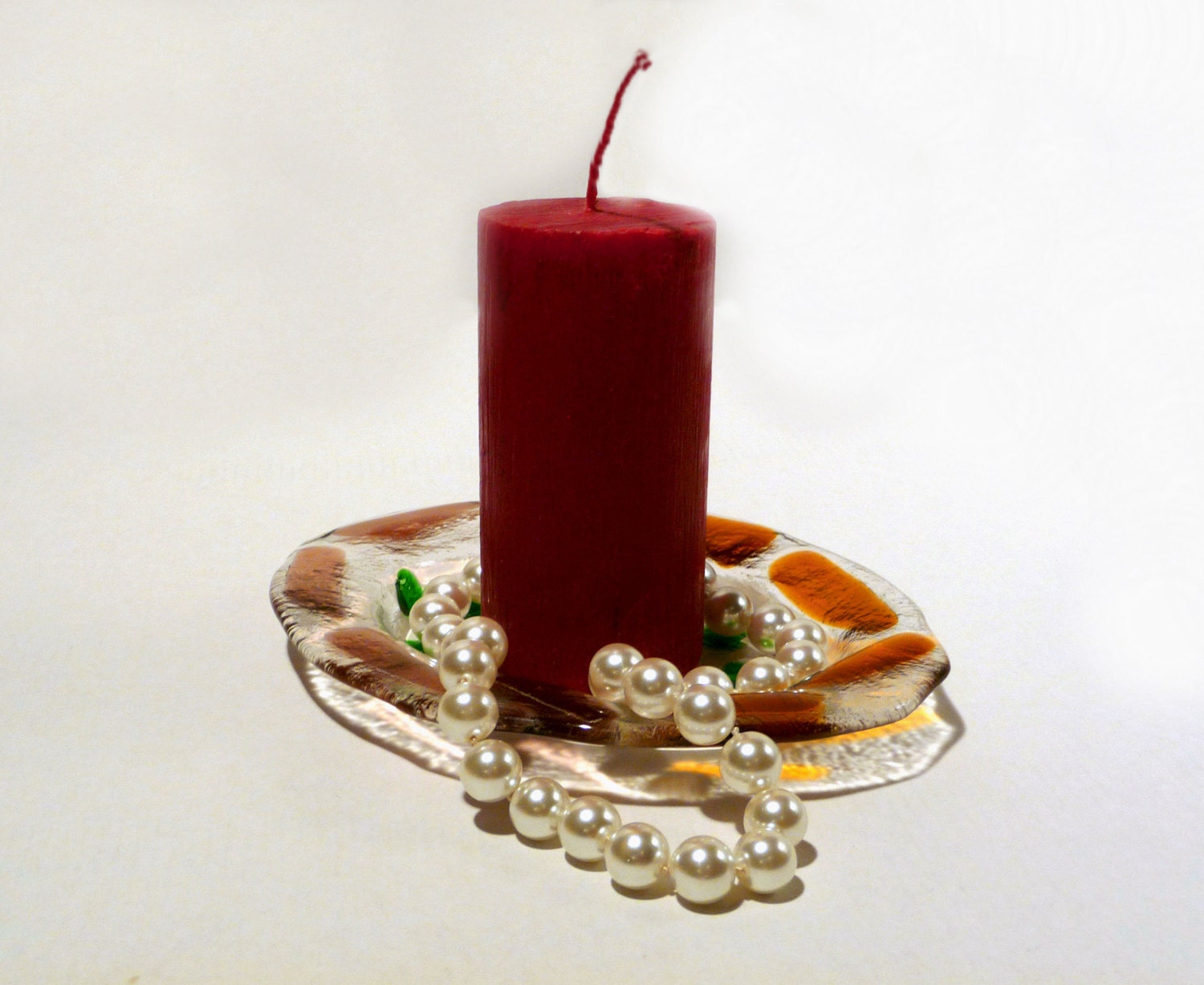 Fused Glass Candle Holder Fused Glass ArtTea by CraftyShaftyDesign