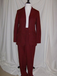 Woman's rust color pant suit / Vintage mid 1970's