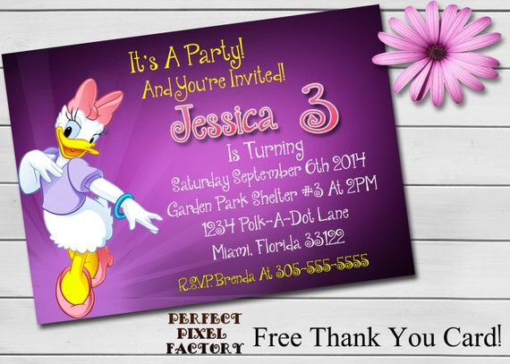 Daisy Duck Invitations 4