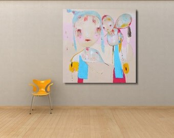 LARGE Original Painting, Abstract Raw Art, Original Wall Art, 36" x 36""