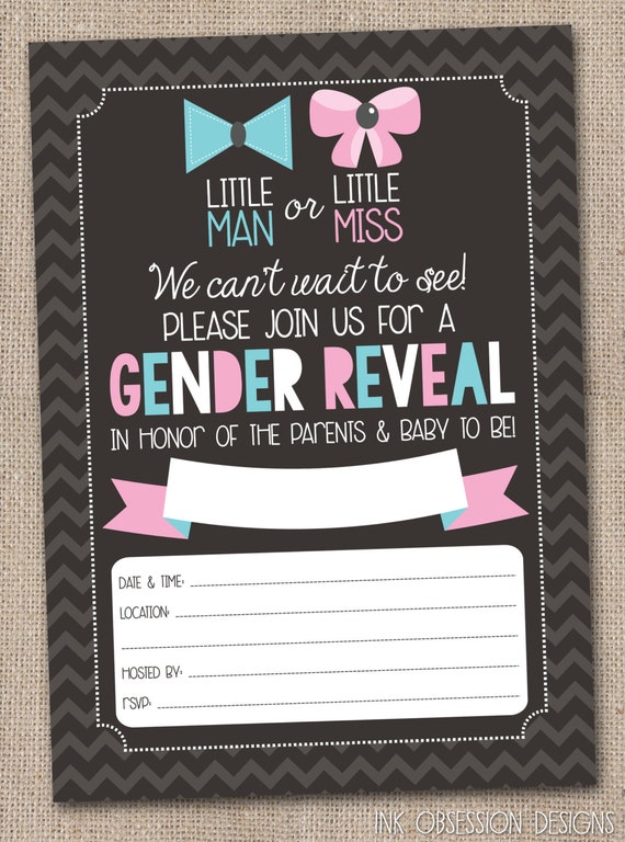 instant download gender reveal invitation by