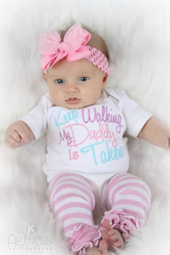 Baby Girl Clothes Embroidered with Keep Walking My by sassylocks